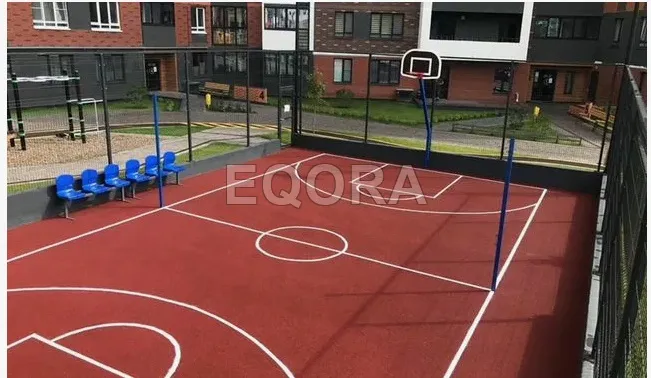 Бесшовное покрытие из резиновой крошки для баскетбольной площадки в Красногорске